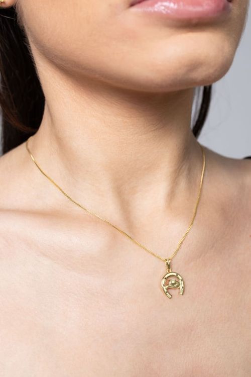 Pingente Ferradura Com Zircônias Pretas