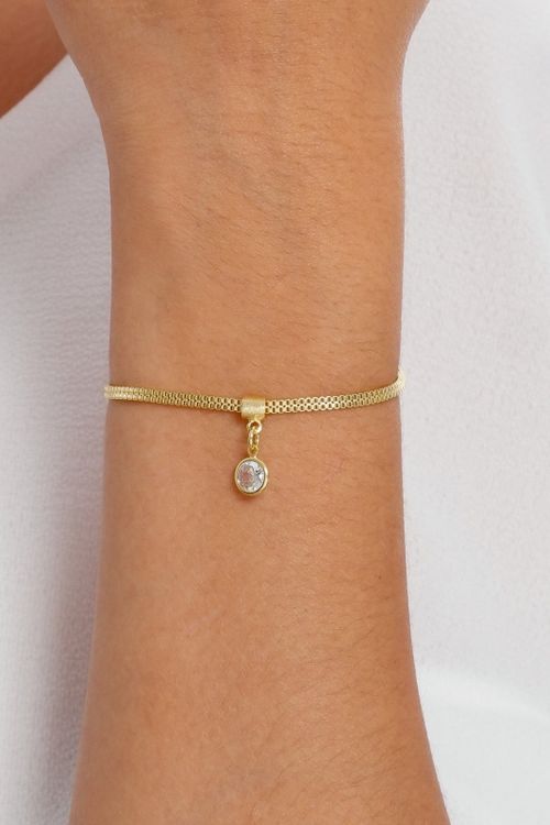 Pulseira com Ponto de Luz de Zircônia