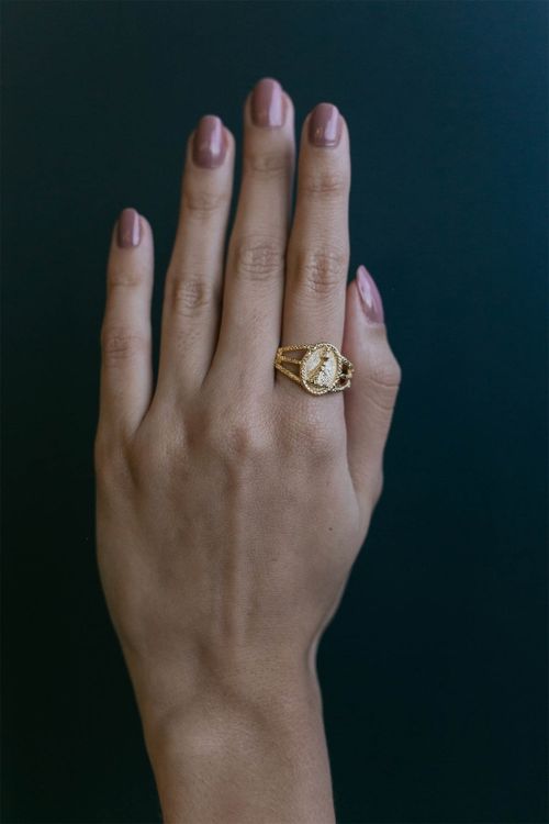 Anel Nossa Senhora Aparecida com Detalhes