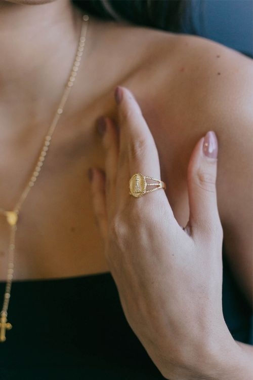 Anel Nossa Senhora Aparecida com Detalhes