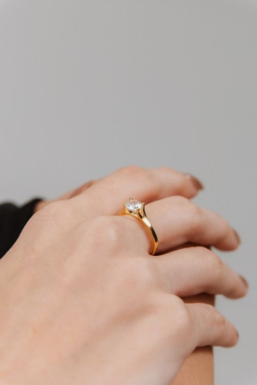 Anel Solitário Zircônia Cristal