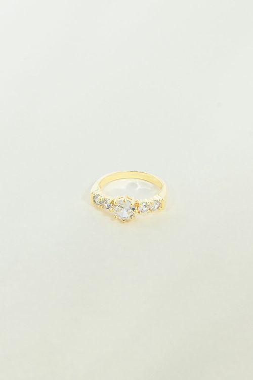 Anel Cravejado com Ponto de Luz