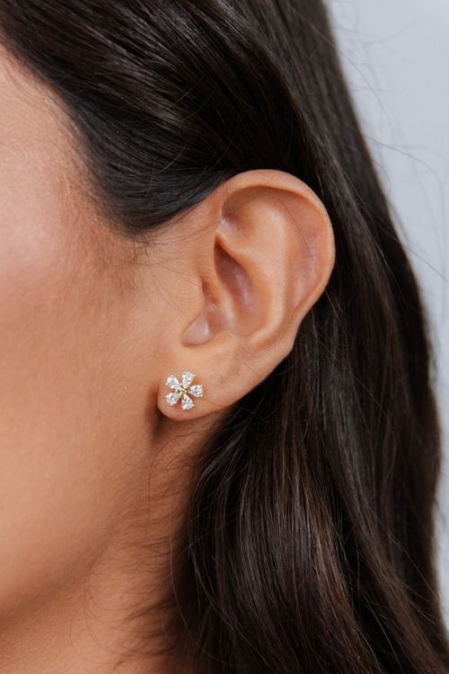 Conjunto Flor Em Zircônias