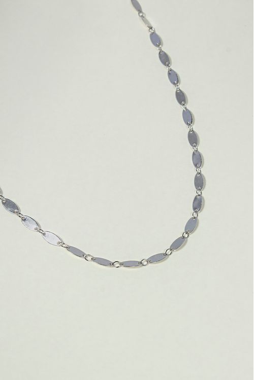 Choker Placas Lisas Em Ródio Branco