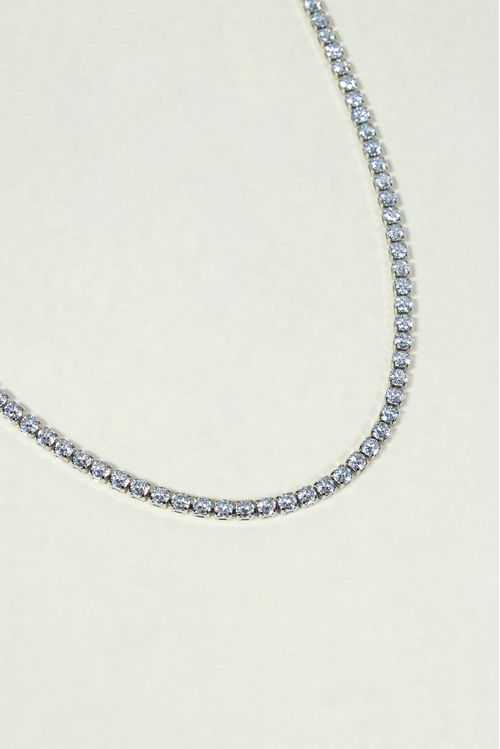 Choker Rodio Branco Riviera de Zirconia