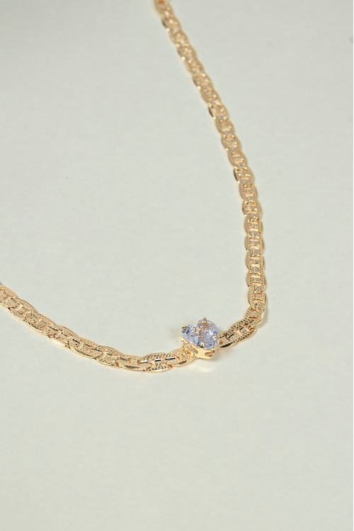 Choker Piastrine com Coração em Zircônia