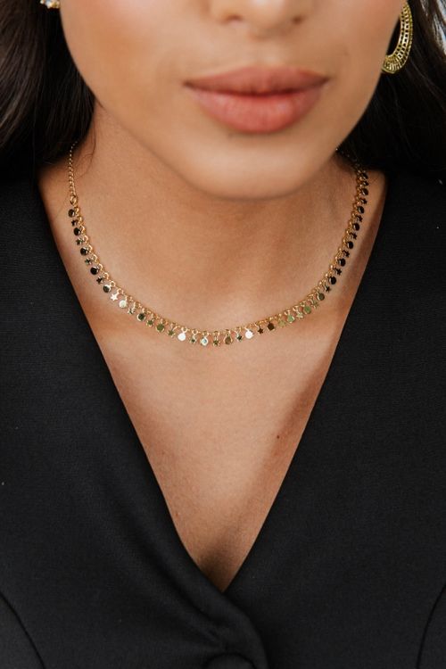 Choker Bolinhas E Estrelas