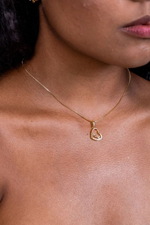 Colar Com Pingente Mãe Vazadocom Detalhe Cravejado