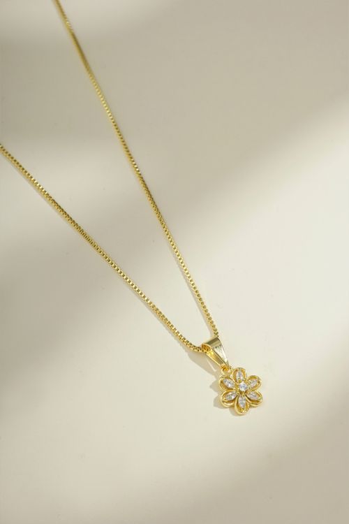 Colar Florzinha Com Zircônias