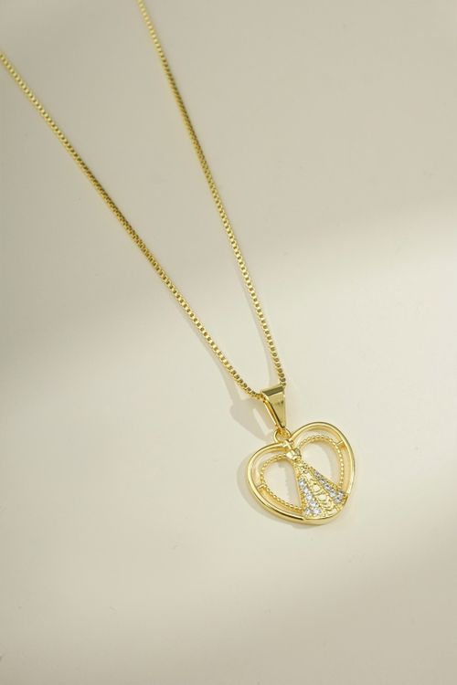 Colar Nossa Senhora Com Coração