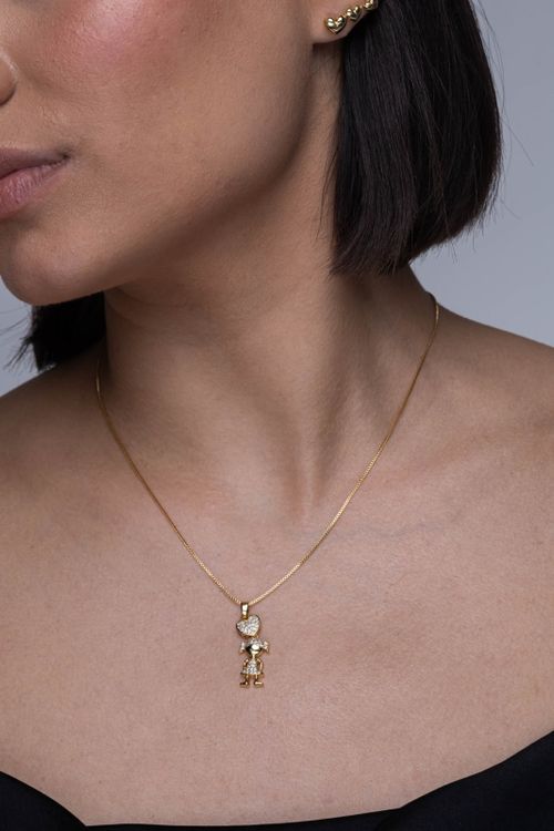Colar Menina Cravejado E Coração