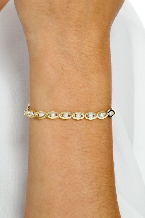 Pulseira Pérolas Mini Oval