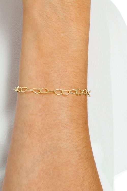 Pulseira Elos Coração Com Extensor