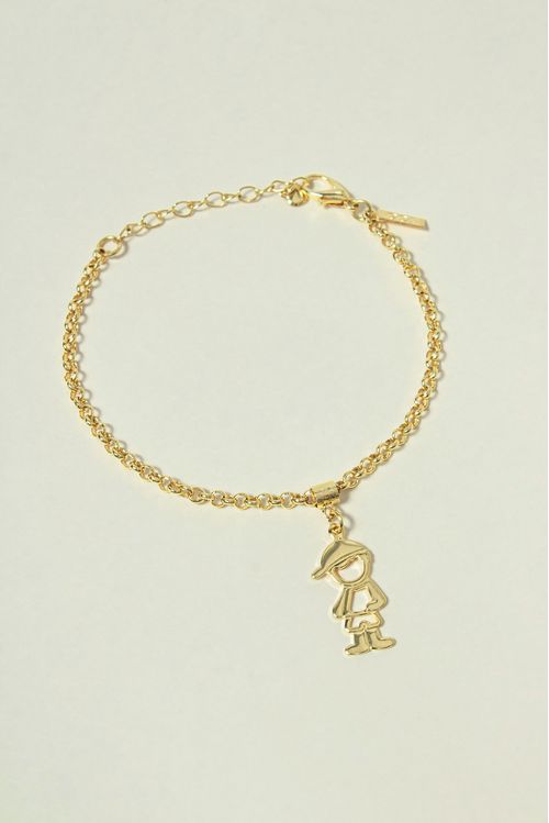 Pulseira Elo Português Com Pingente Menino