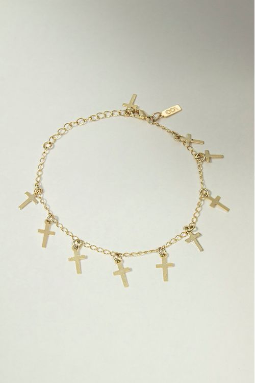 Pulseira Pingentes De Cruz