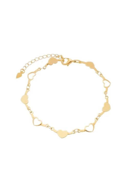 Pulseira Corações Vazados E Corações Lisos