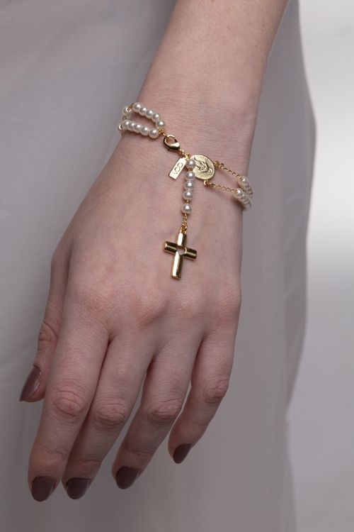 Pulseira Terço Pérolas