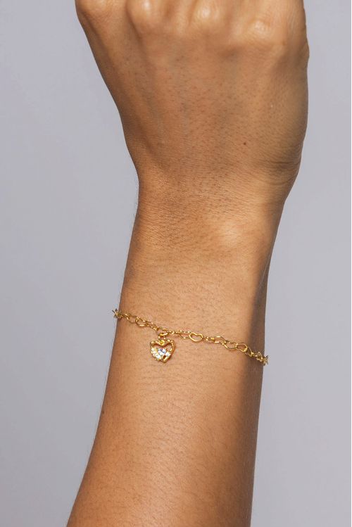 Pulseira Coracao Com Zirconia