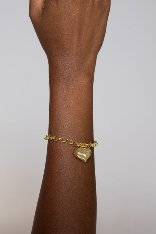 Pulseira Elo Português com Coração
