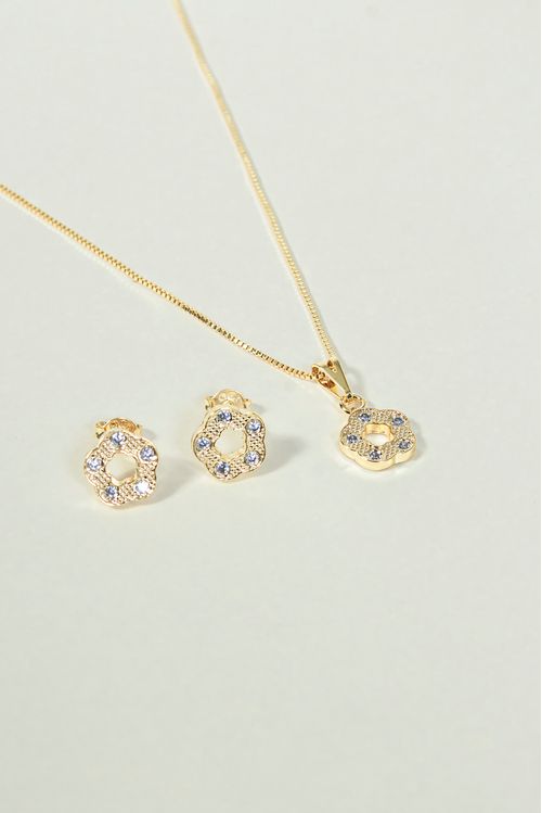 Conjunto Florzinha Com Zircônias