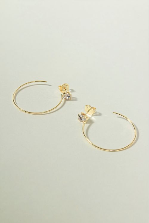 Brinco Argola com Zircônia Coração