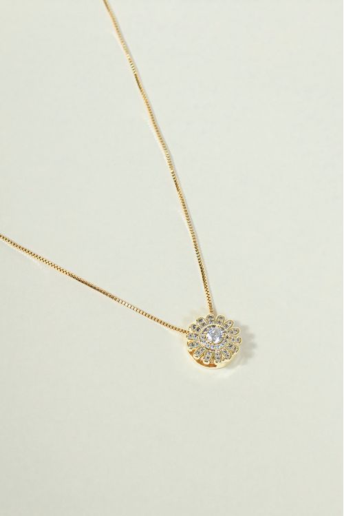 Colar Flor Cravejada com Zircônias