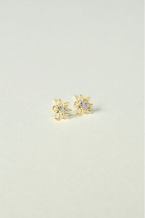 Brinco Pequeno Flor Com Zircônias