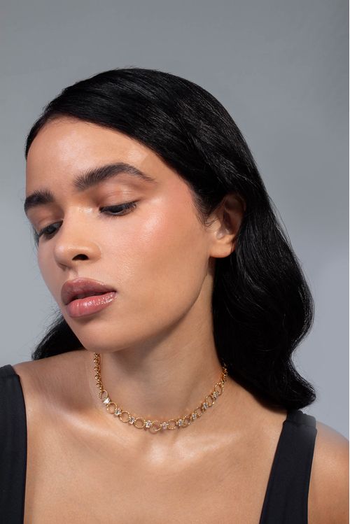 Choker Esferas Vazadas E Zircônias
