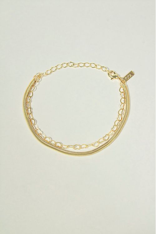 Pulseira Dupla Malha Com Corações