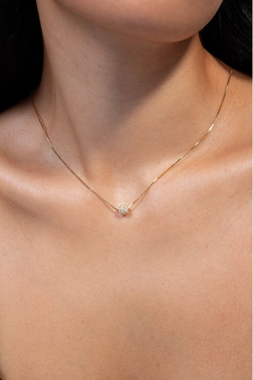 Choker Com Esfera Cravejada