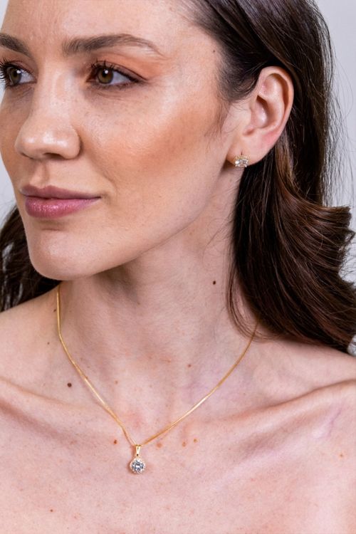 Conjunto Ponto de Luz Lateral Cravejada