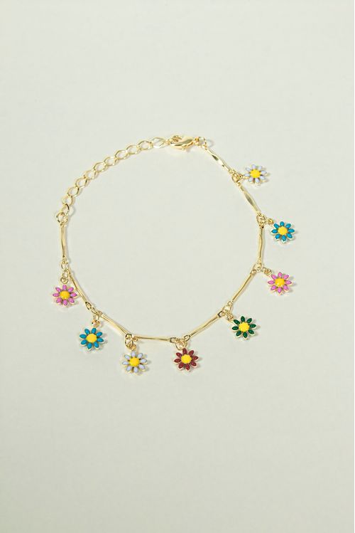 Pulseira Florzinhas Coloridas