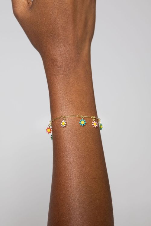 Pulseira Florzinhas Coloridas