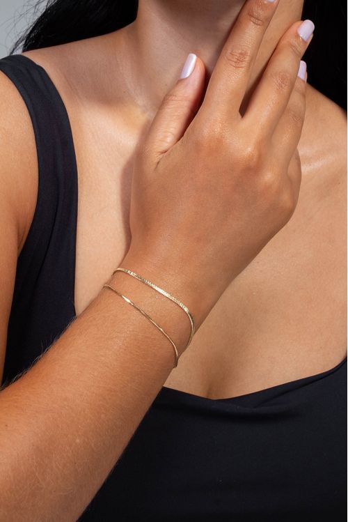 Pulseira Dupla Malha e Fita