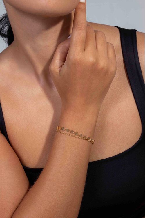 Pulseira Dupla Com Chapas