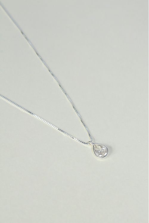 Colar Gota Ponto De Luz Prata 925