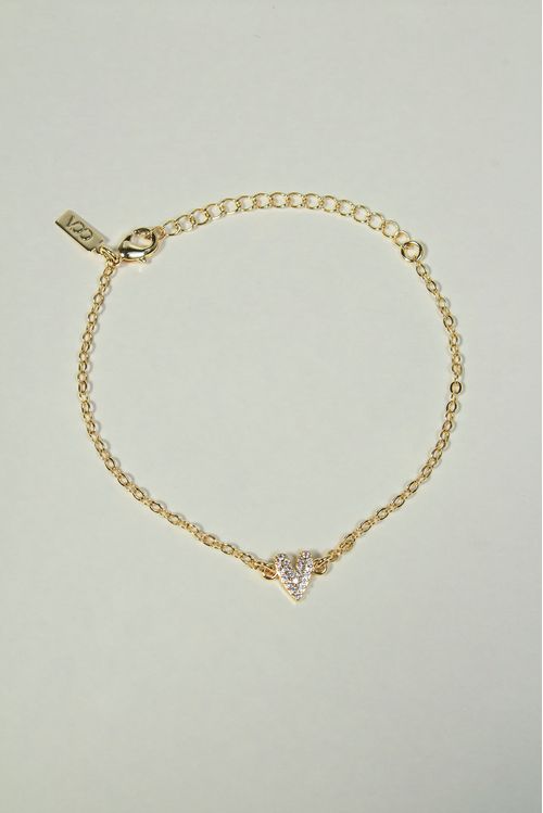 Pulseira Com Coração Cravejado