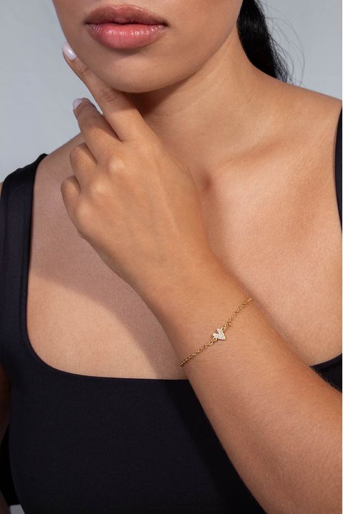 Pulseira Com Coração Cravejado
