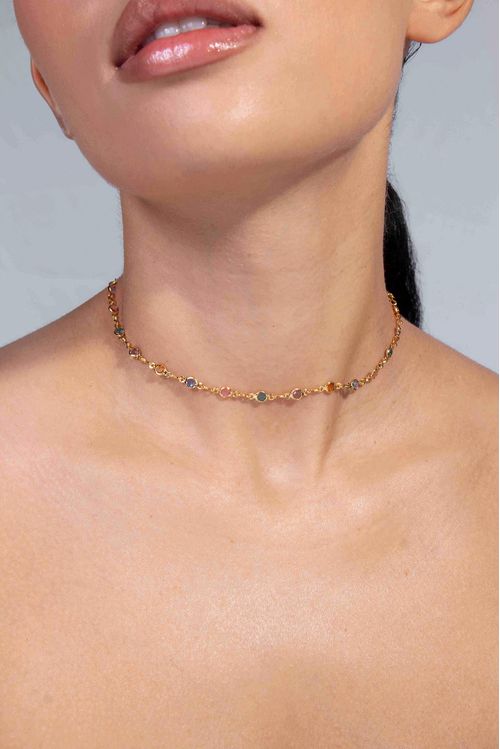 Choker Pedrinhas Coloridas