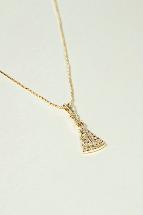 Colar Nossa Senhora Com Micro Zircônias