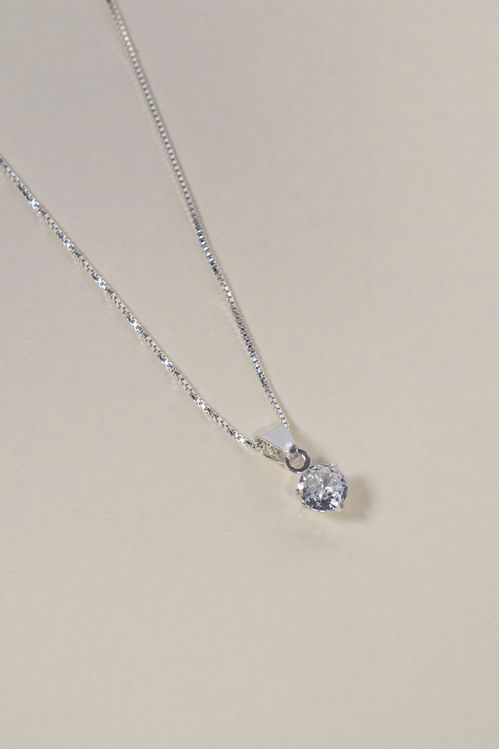 Colar Zircônia Cristal Prata 925