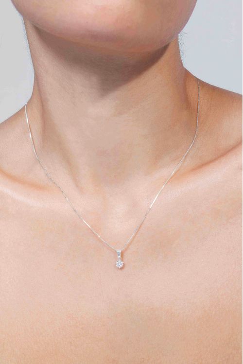 Colar Zircônia Cristal Prata 925