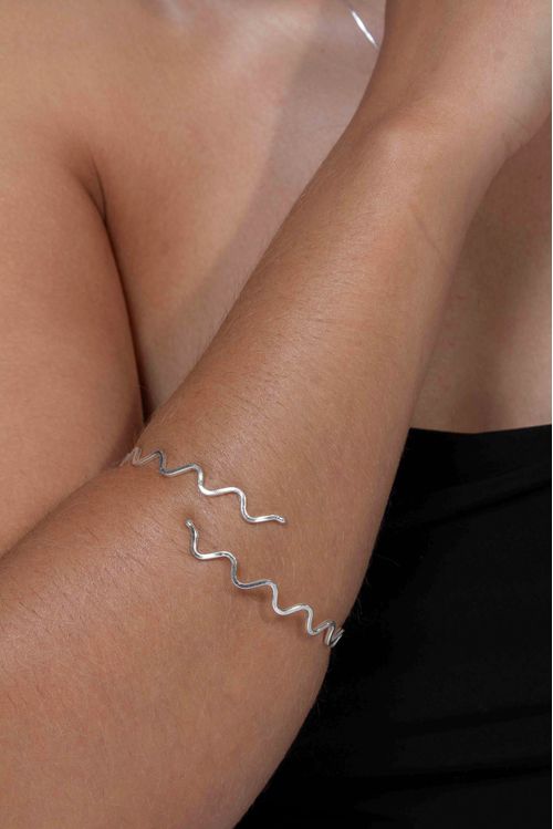 Bracelete Ondulado Prata 925