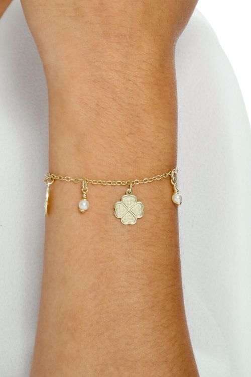 Pulseira Patuás Da Sorte Com Pérolas