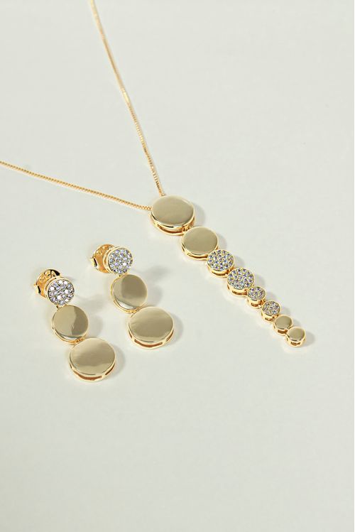 Conjunto Esferas Com Detalhe Cravejado