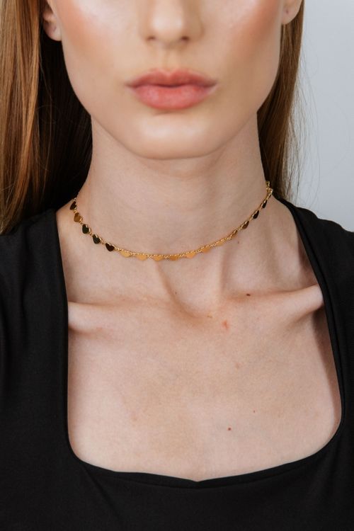 Choker Corações Chapa Liso