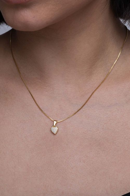 Colar Coração Em Micro Zircônias