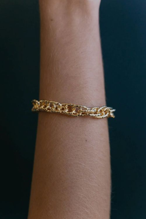 Pulseira Elo Duplo Com Detalhes Fecho Bóia