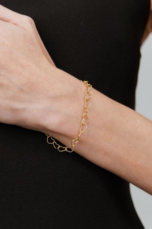 Pulseira Elos Corações Vazados