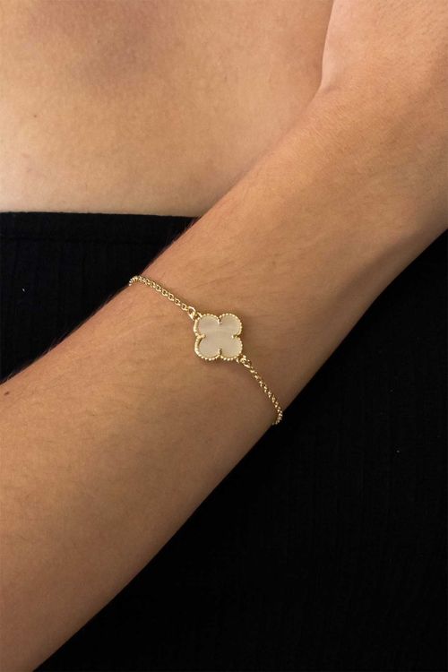 Pulseira Feminina Trevo Pérola